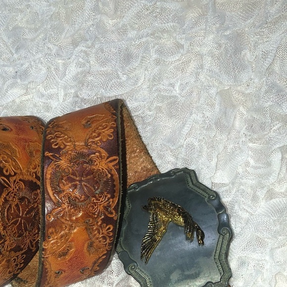 Vintage brown leather Belt with Eagle Buckle- preloved but lots of life left - Picture 8 of 8